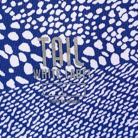 Tail White Label Golf Polo Shirt Size L Blue White Abstract Print Quarter Zip St - Picture 4 of 5